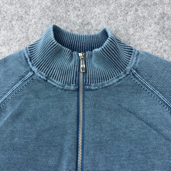 Tommy Bahama Sweater Mens XL Blue Full Zip 100% Cotton Lightweight Jacket Casual - Picture 7 of 11